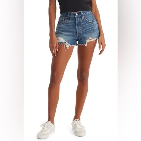 LEVI’S | 501 Classic Blue Denim Women's Shorts - Picture 1 of 12